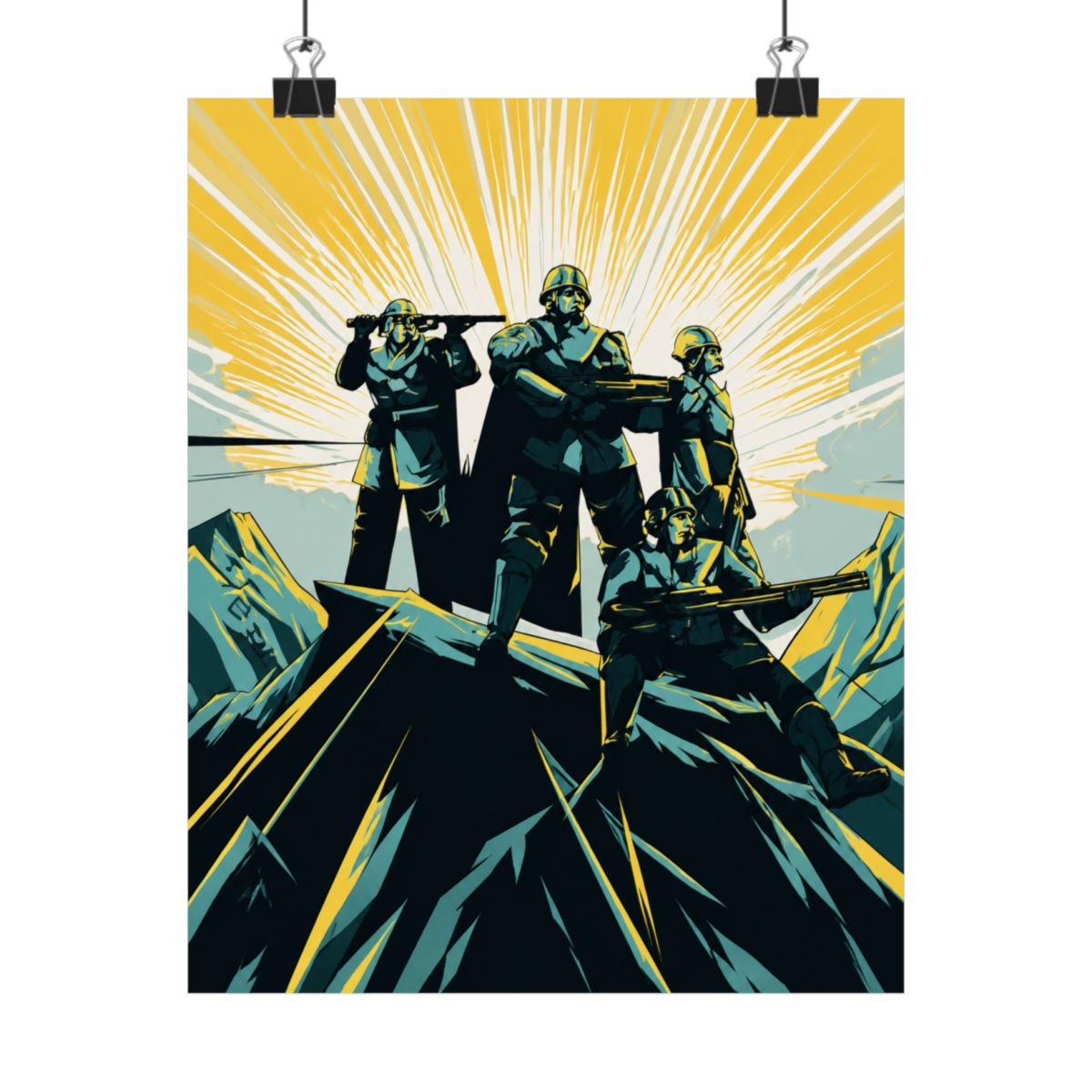Helldivers 2 Illustrated Poster Sunburst Video Game PopSockets Adhesive PopGrip